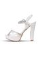 Stone White Color Women's Heeled Shoes - 5
