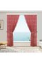 Damaks Ottoman Pattern Dusty Rose-pink French Kdk Single Sash Closely Pleated Tulle Background Curtain - 7