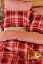 Lanza Red 100% Cotton Flannel Single Duvet Cover Set - 4