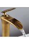 Antique Gold Sink Faucet Waterfall Faucet Matte Gold Natural Flow Sink Faucet - 3