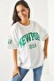 Women's Newport White Front Back Printed 2 thread Unisex Oversize T-Shirt TSH-19000696 - 3