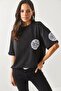 Women's New York Black Front Back Printed 2 thread Unisex Oversize T-Shirt TSH-19000696 - 5