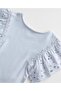 Girl's Snap-on Bodysuit with Lace Sleeves - 2