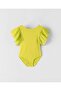 Girl's Snap-on Bodysuit with Lace Sleeves