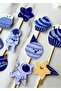 10-Piece Tiny Blue Boy's Space Astronaut Concept Birthday Cupcake Topper - 3
