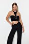 Black Crop Knitted Bustier with Accessories Tprss23Bs00088 - 3