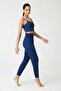 Navy Blue Elastic Waist Shalwar Look Harem Pants Yoga Joggers - 4