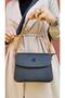 Justpolo Women's Black Tan Two-Strap 4-Compartment Hand and Shoulder Bag - 4