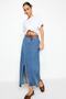 Dark Blue More Sustainable Slit Maxi Denim Skirt Twoss23Et00289