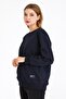 Women's Navy Blue Color Basic Crew Neck Sweatshirt - 4