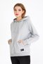 Kadın Gri Renk Kapüşonlu Basic Örme Sweatshirt - 3