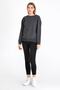 Women's Anthracite Color Basic Crew Neck Sweatshirt - 4