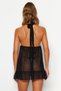Black Lace Tulle Strap Panty Knitted Babydoll Thmss23Ll00004 - 5