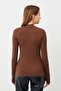 Women's White Bitter Brown Cream 3-Piece Finger Detailed Bodysuit - 7