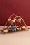 Triangle Gold Mirrored Coffee Side Presentation Gift Decoration Treat Organizer MDF Wooden 26