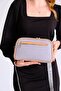 Gray Women's Water Resistant Embossed Print 5 Compartment Postman Shoulder Bag Tr4023 - 3