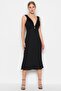 Black Lined Woven Elegant Evening Dress TPRSS23EL00456 - 3