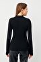 Women's Black Gray 2-Piece Finger Detailed Bodysuit - 3