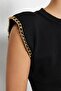 Black Thin Blouse with Metal Chain Detail TWOSS23BZ00621 - 4