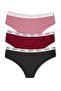3-Piece Cotton Jacquard Elastic Half Boxer Hipster Women's Panties