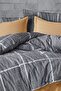 Emily Cotton Duvet Cover Set Double (4 Pieces) Duvet Cover Set Gray Mustard - 4