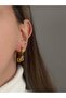 Steel Gold Stone 3-Piece Dangle Cartier Model Earrings - No Darkening- - 4