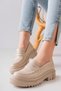 Women's Skin Thick Sole Loafer Moccasin Shoes - 2