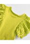 Girl's Snap-on Bodysuit with Lace Sleeves - 2