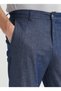Low Waist Narrow Leg Navy Blue Men's Chino Trousers Sahes - 5