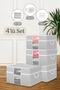 4-Piece Mega Size Windowed Quilt Storage Bag - Pillow Quilt Organizer Storage Bag 75 X 40 X 40 Cm