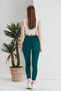Women's Petrol Green Ribbed High Waist Tights - 4