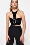 Black Crop Knitted Bustier with Accessories Tprss23Bs00088 - 2