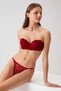 4032 Women's Burgundy Underwire Supported Strapless Bra Panties Set - Burgundy - 3