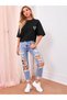 Trendpunky Minimal Heart Printed Light Brown Oversize Tshirt - 2