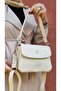 Justpolo Women's Cream Two-Strap 4-Compartment Hand and Shoulder Bag - 3