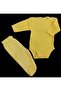 Long Sleeve Baby Bodysuit with Snap Fasteners and Solid Color Bottom Bodysuit Set with Booties (Yellow Color) - 4