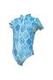 Girl's Swim Top Swimsuit and Skirt 2-Piece +40 Factor Sun Uv Dried. Turquoise Jumpsuit Swimsuit - 3