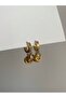 Steel Gold Stone 3-Piece Dangle Cartier Model Earrings - No Darkening- - 5