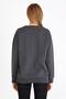 Women's Anthracite Color Basic Crew Neck Sweatshirt - 6