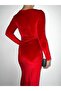 Women's Glitter Velvet Fabric Slit Evening Dress (Color Options) - 3