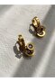 Steel Gold Stone 3-Piece Dangle Cartier Model Earrings - No Darkening- - 6