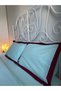 Blue Colored Claret Red Striped Pillow Case - 2