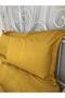 Mustard Colored Pillow Case with Embroidery Detail on the Edges