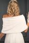 Brooched Fur Etol Bridal Bolero in Off White - 3