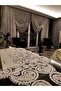 Damla 5-Piece Luxury Runner Living Room Table Cover Coffee Table Set French Laced Dowry Set Glitter - 7