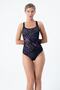 Women's Back Detailed Patterned Swimsuit Slip Purple (with Breast Pad) - 3