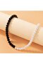 Black and White Glass Pearl Necklace (with earrings as a gift) - 2