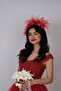 تاج حناء الزفاف بتصميم ريش الكوبية والأحجار - 2