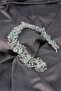 Water Green Duru Beaded Bridal Crown Hair and Turban Accessory - 3