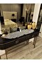 Ottoman 5 Piece Luxury Runner Living Room Coffee Table Tablecloth Set French Laced Dowry Set Gray - 2
